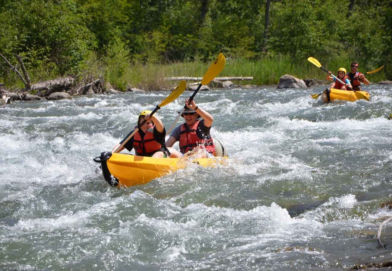 family river kayaking in the french alps